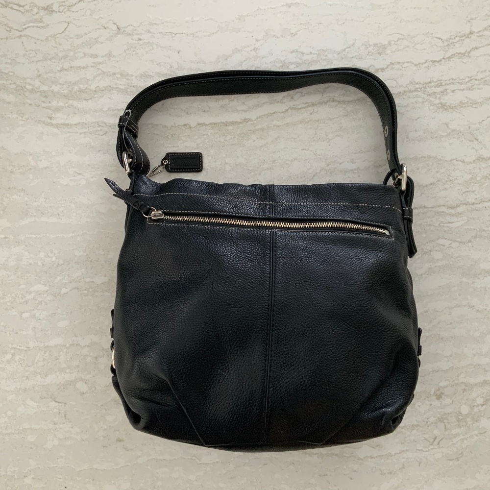 Coach Duffle pebbled leather hobo shoulder bag F15064